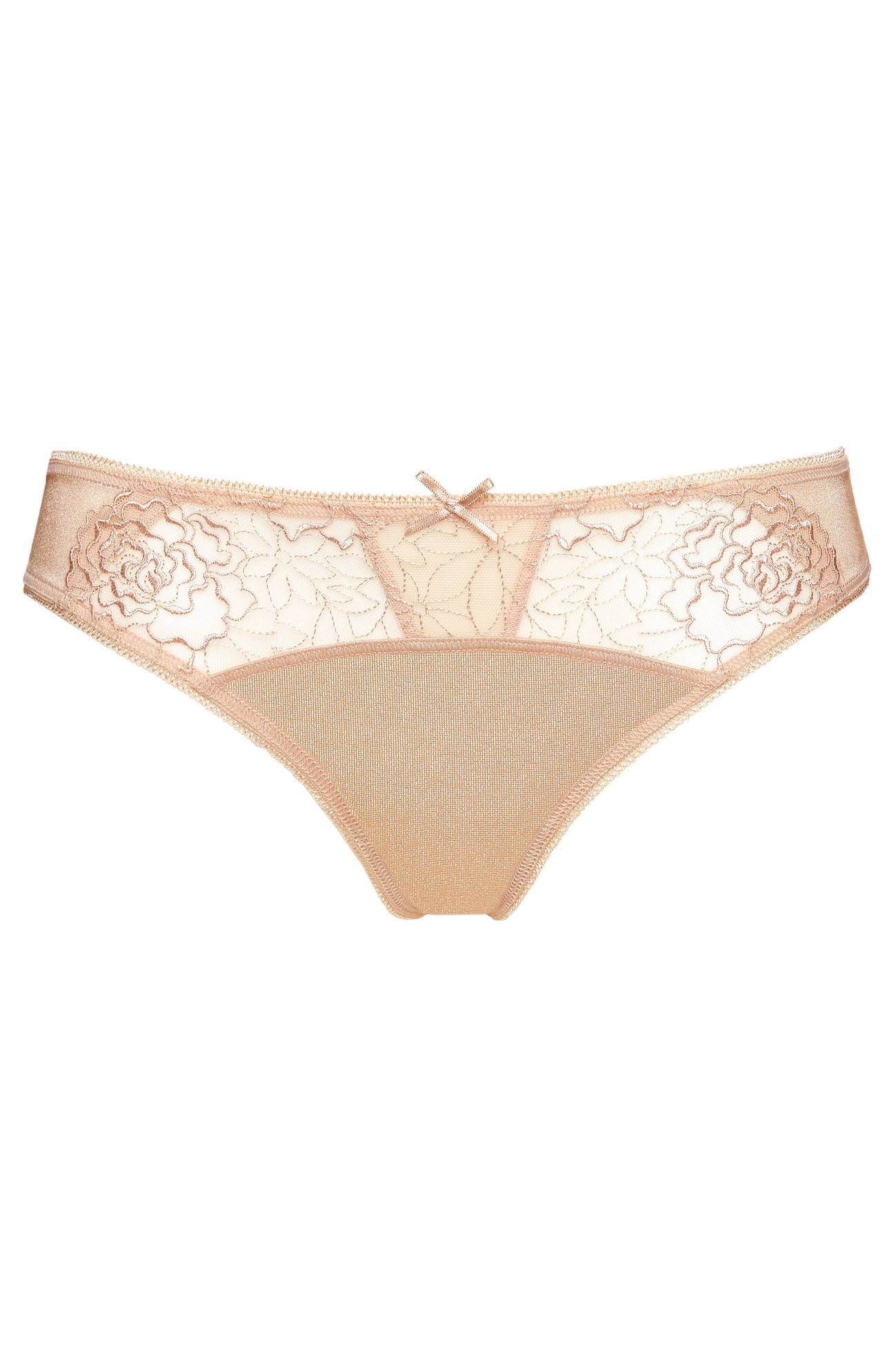 Pamela Bestickter Tanga beige