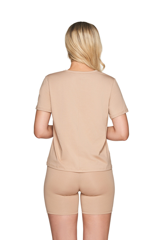 Comfy zweiteiliger Pyjama: Shorts und T-Shirt beige