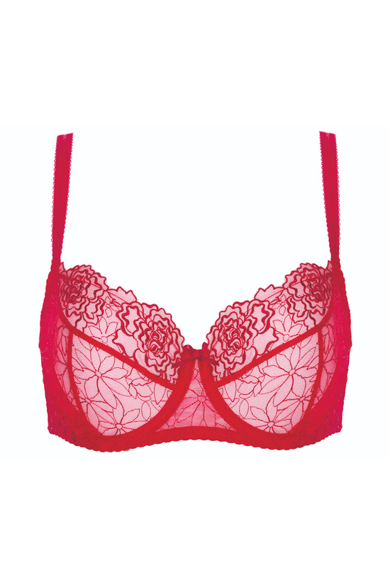 Pamela Bestickter Soft BH karminrot
