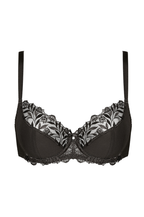 Libby bestickter Half Cup BH schwarz