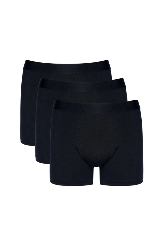 Schwarze Herren-Boxershorts aus Baumwolle, Basic, Dreierpack