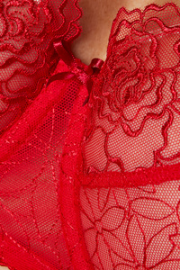 Pamela Bestickter Soft BH karminrot
