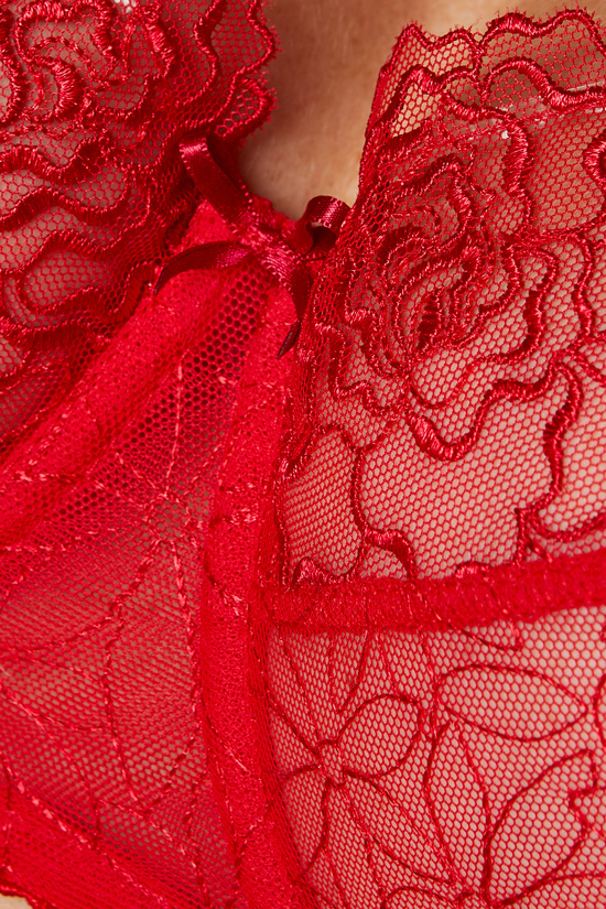 Pamela Bestickter Soft BH karminrot