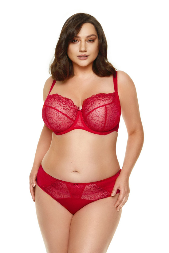 Pamela Bestickter Soft BH karminrot