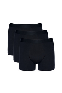 Schwarze Herren-Boxershorts aus Baumwolle, Basic, Dreierpack