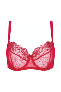 Pamela Bestickter Soft BH karminrot