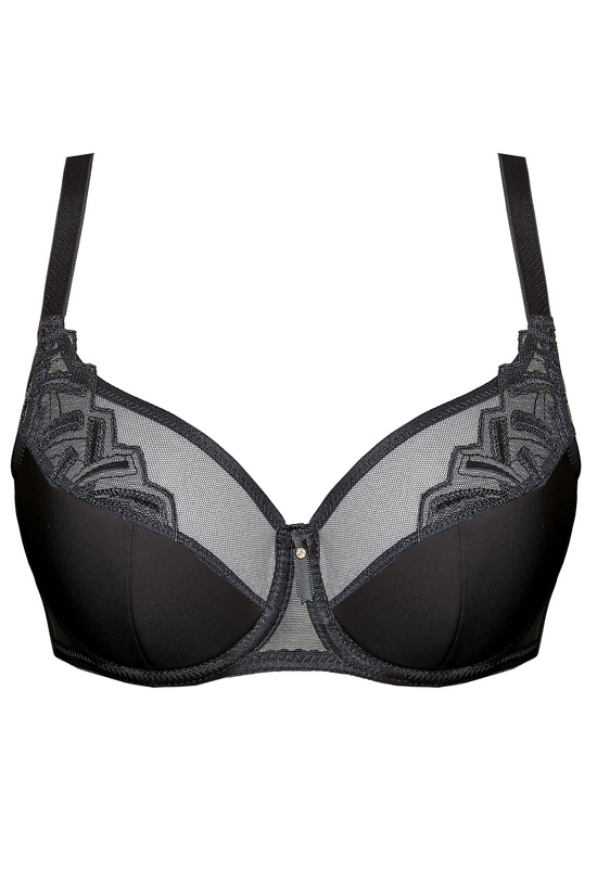Angel bestickter Half Cup BH Schwarz