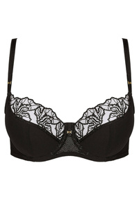 Madame bestickter Half Cup BH schwarz