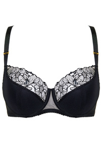 Madame bestickter Half Cup BH schwarz