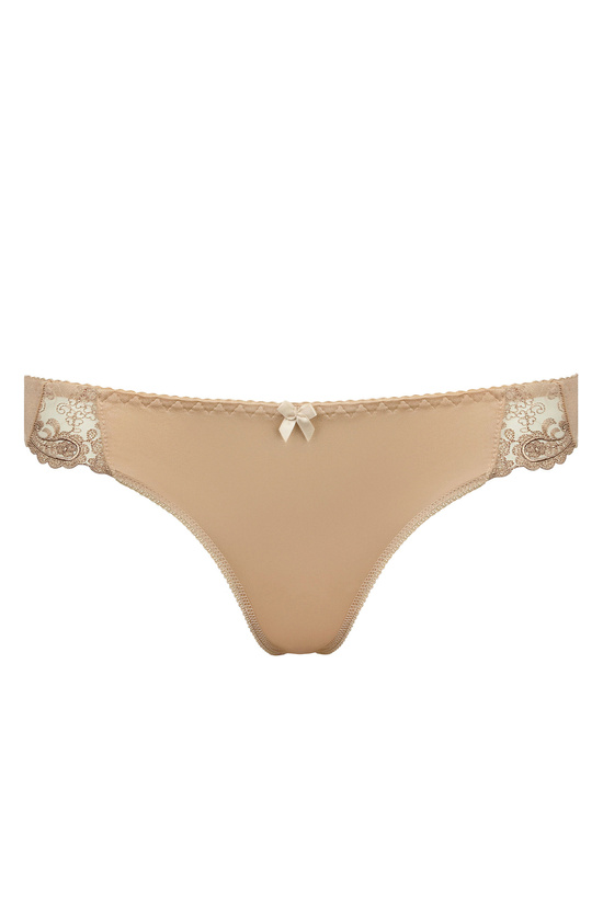 Yvette bestickter Tanga beige